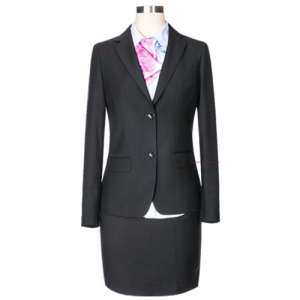 黑色餐飲仿毛女士行業材料西服